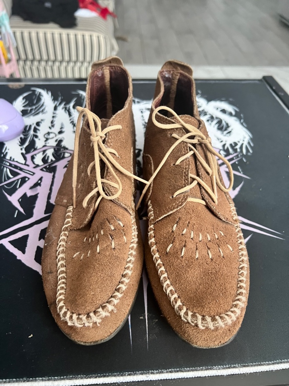 Brown Suede Lace-Up Moc Toe Women's Boots